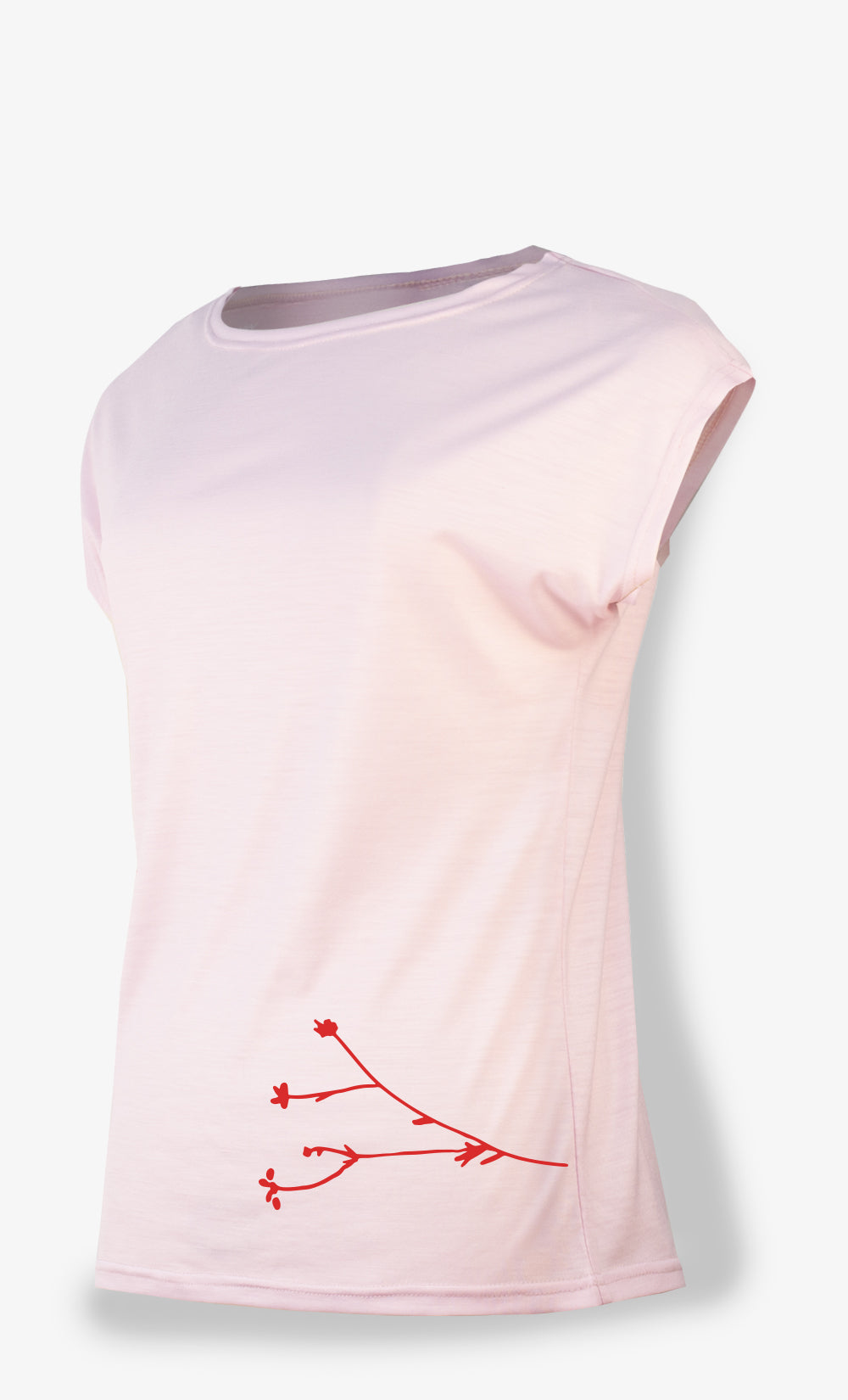 Women's Ultra-Light Merino T-Shirt White-Pink - Small Branch