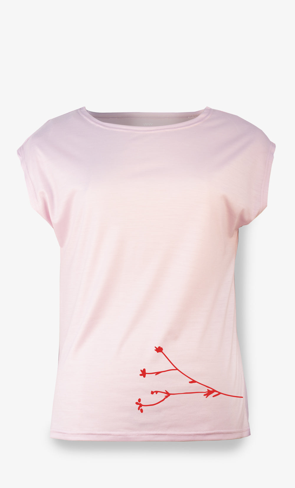 Women's Ultra-Light Merino T-Shirt White-Pink - Small Branch