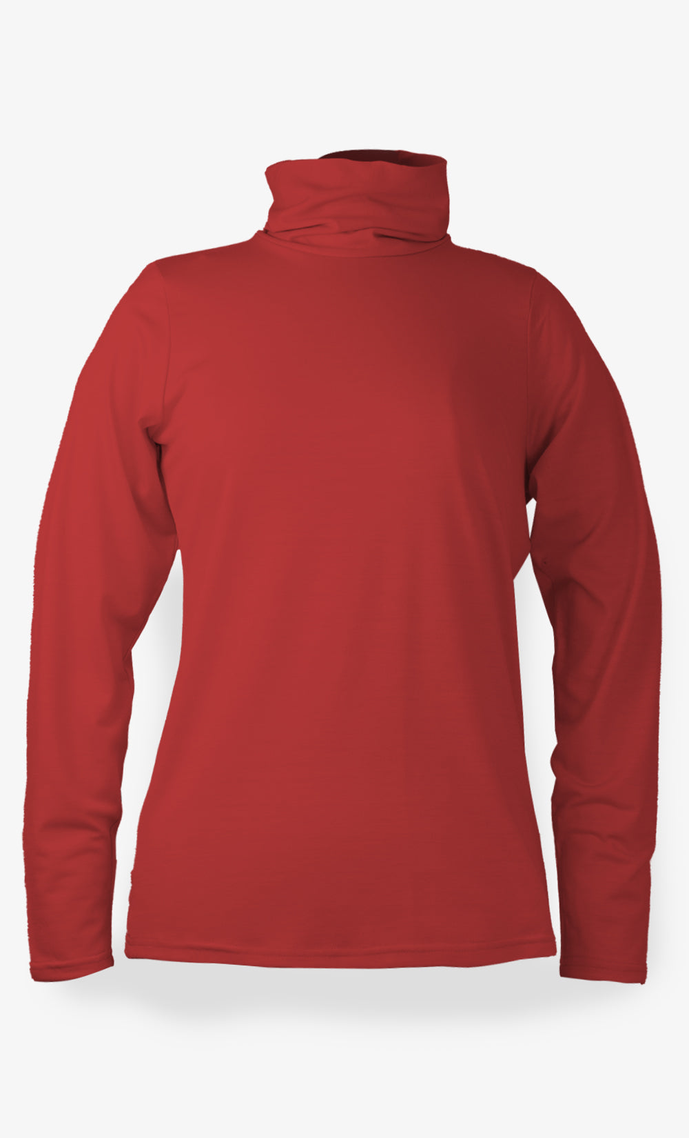 Women's Merino Wool Turtleneck - Red