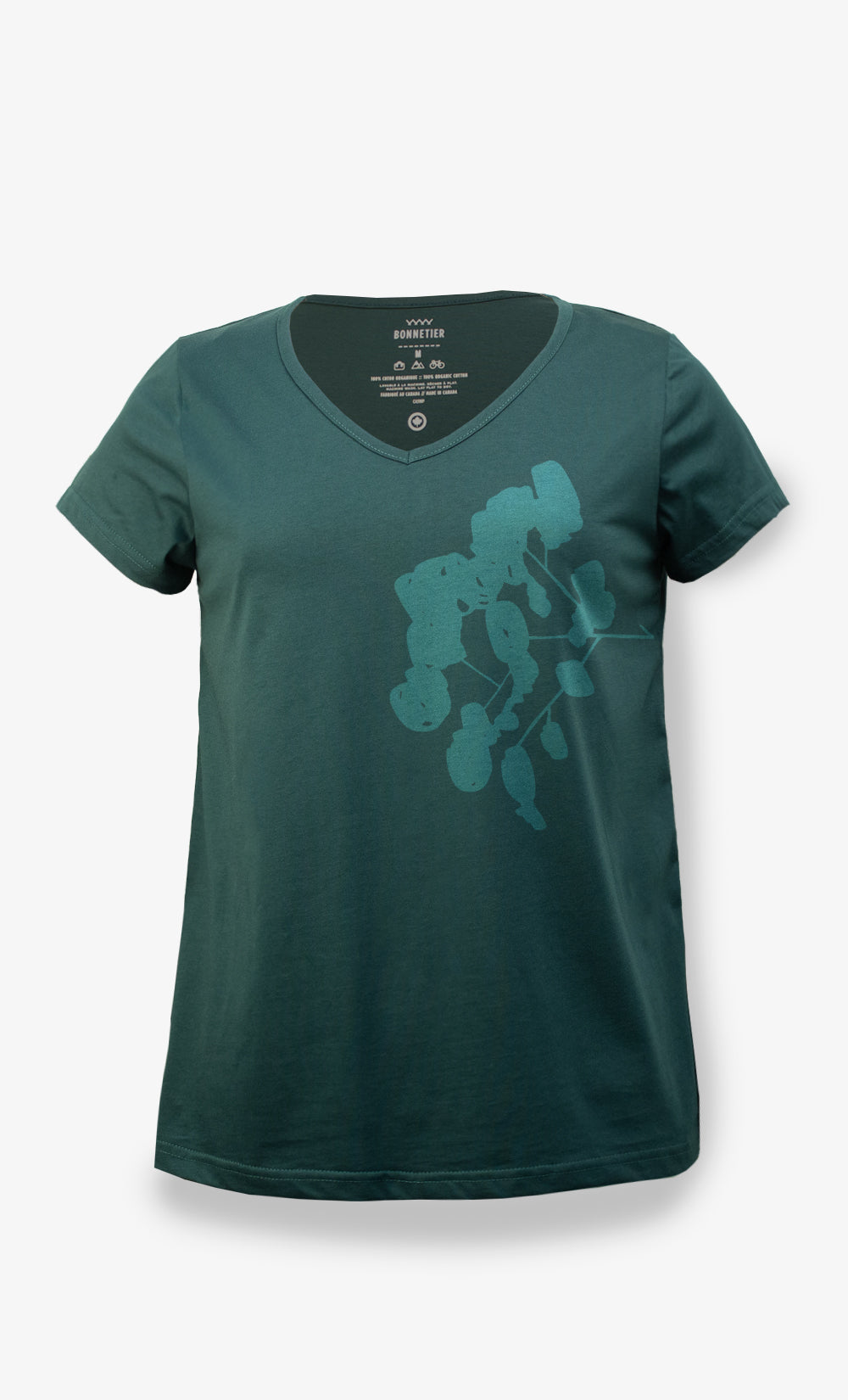 Women's Dark Green T-Shirt - Water Flower