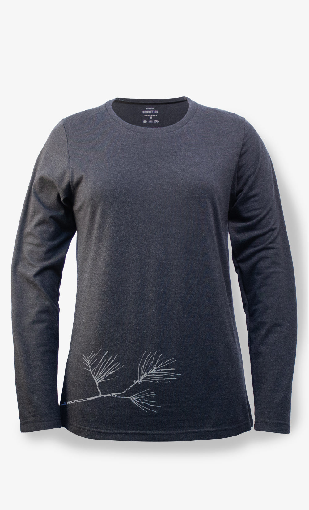 Long Sleeved Merino Flannel Black Heather - Pine Branch