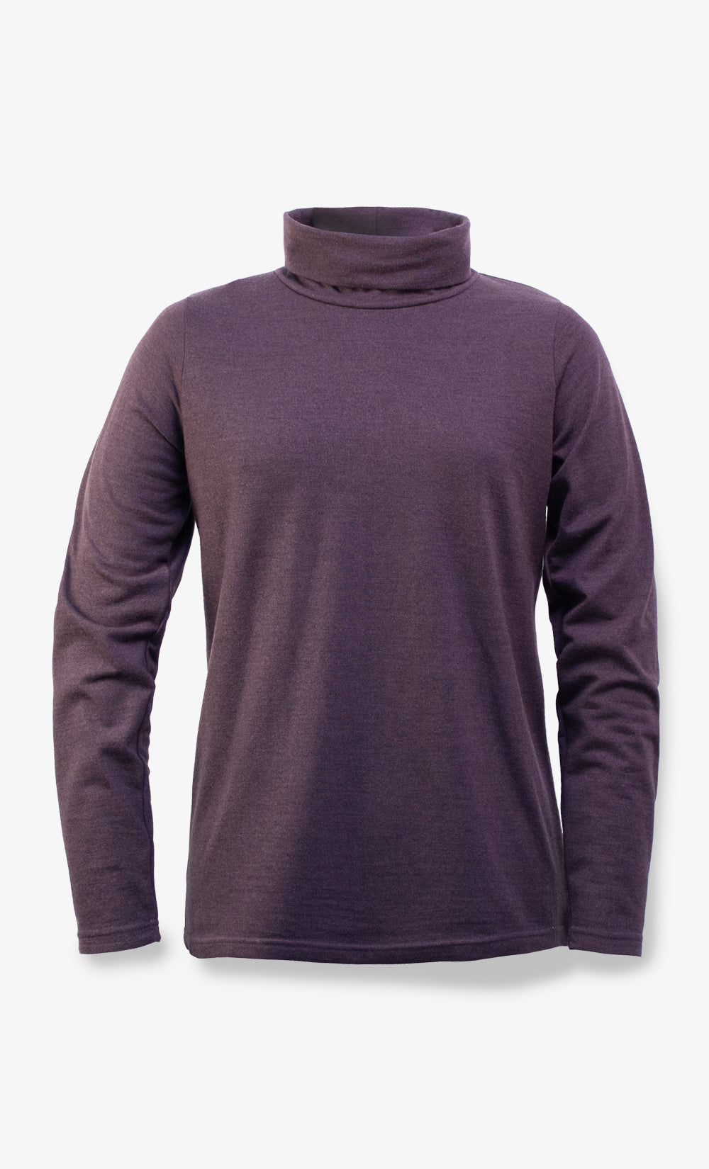 Women's Merino Flannel Turtleneck - Heathered Eggplant