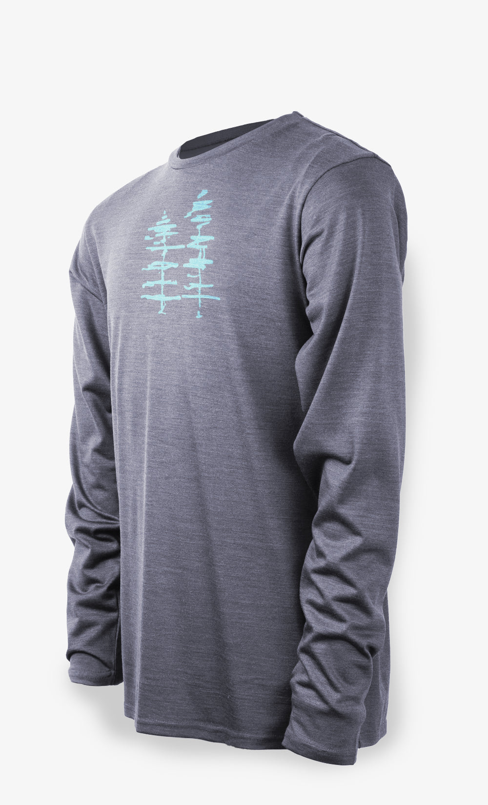 Men's Merino Long Sleeve Techcrew Gray - Skinny Tree