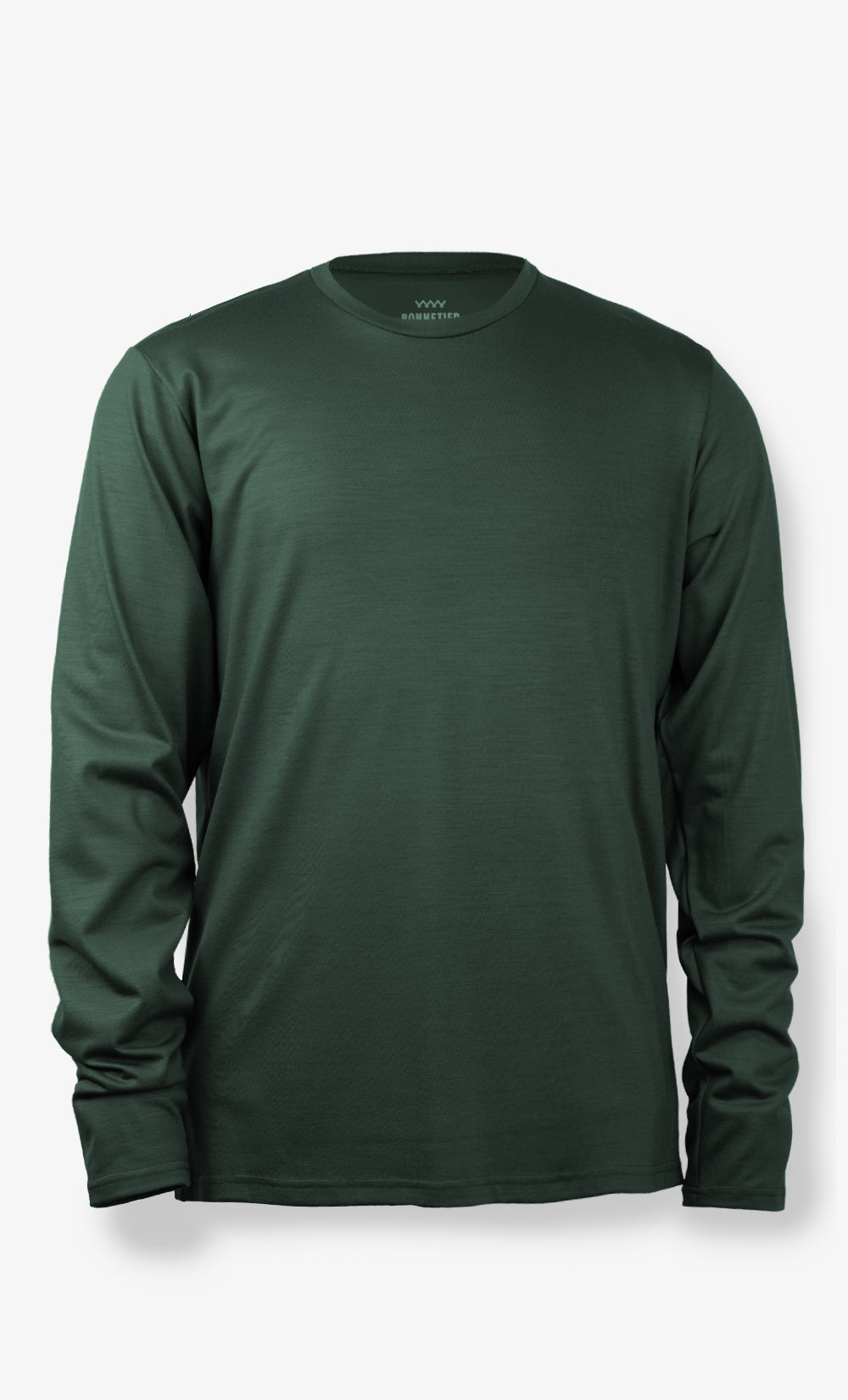 Manches Longues Mérinos Homme Techcrew Vert Foncé - Uni