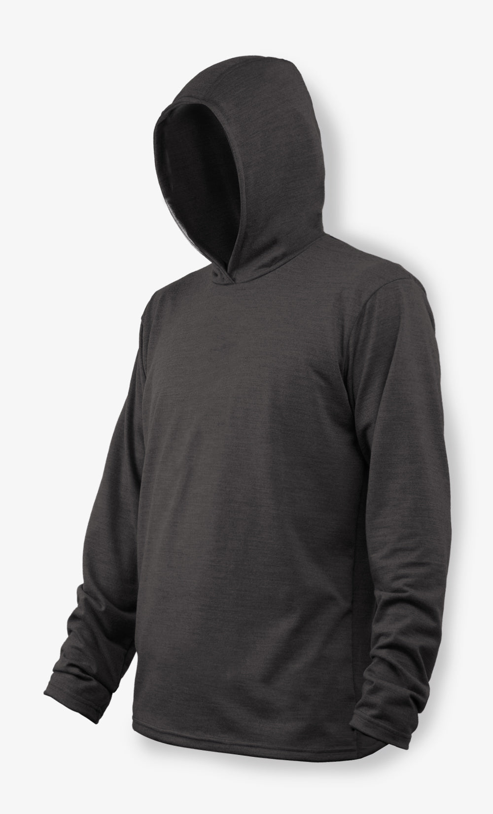 Capuchon Homme Mérinos Flanelle Noir Chiné
