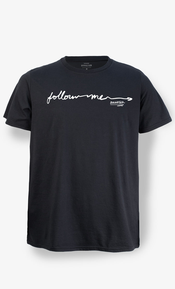 Men's Black T-Shirt - Follow