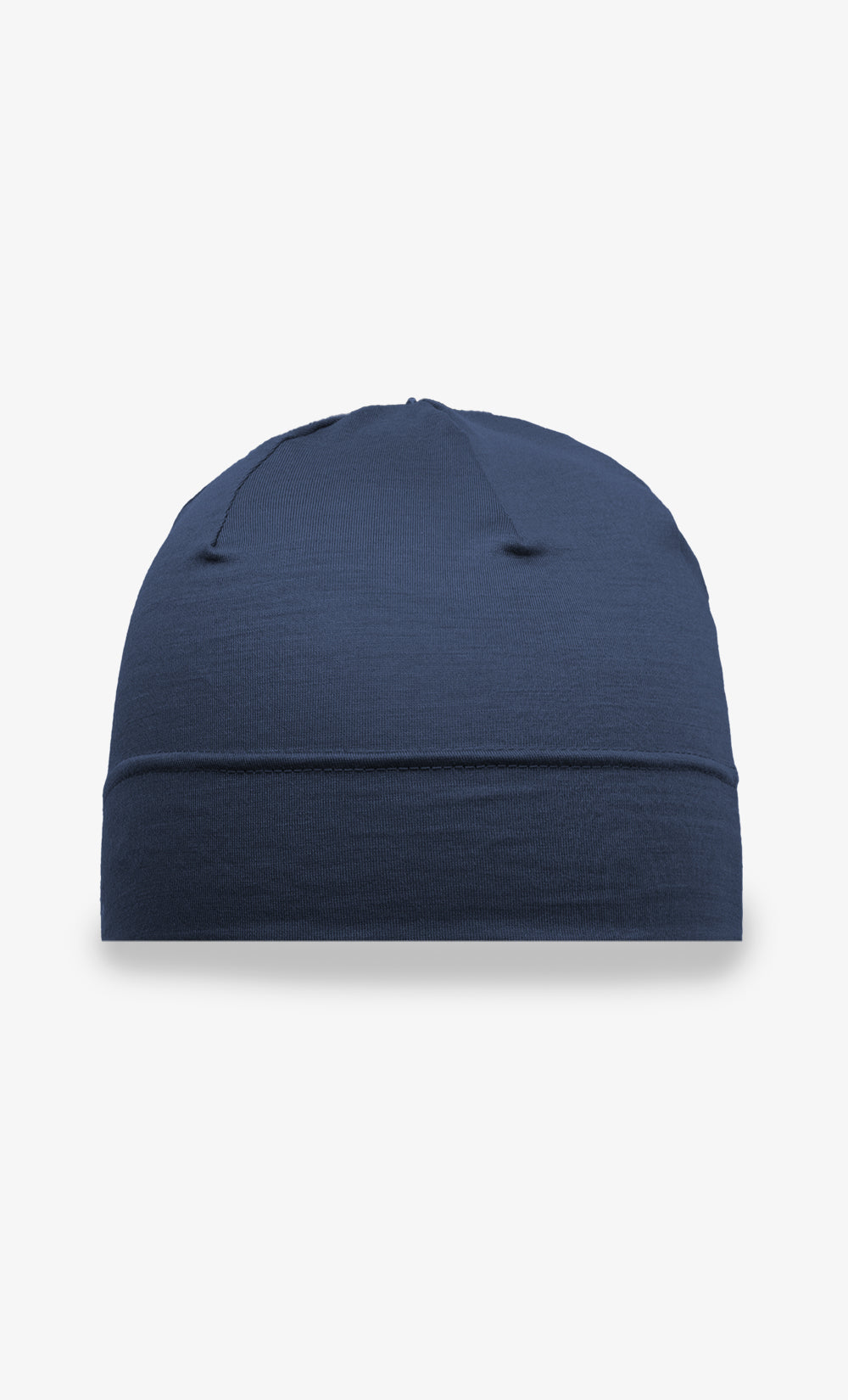Beanie en laine mérinos bleu marine, léger et extensible, fabriqué au Canada.