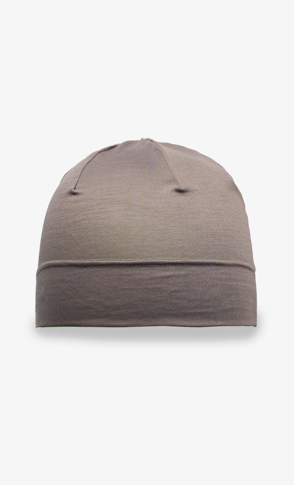 Bonnet Army Hat en laine mérinos grège avec bande extensible, fabriqué au Canada.